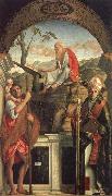 Gentile Bellini Saints Christopher,Jerome,and Louis oil painting